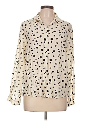 & Other Stories Long Sleeve Silk Top (view 1)