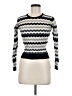 Brora 100% Cashmere Chevron-herringbone Blue Cashmere Pullover Sweater Size 8 - photo 1
