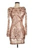 HEARTBEEPS 100% Polyester Metallic Tan Cocktail Dress Size M (estimated) - photo 1