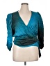 Saint + Sofia 100% Viscose Teal 3/4 Sleeve Blouse Size 16 - photo 1