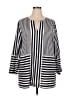 Chico's 100% Polyester Stripes Black 3/4 Sleeve Blouse Size XXL (4) - photo 1