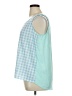 Charming Charlie 100% Polyester Blue Sleeveless Blouse Size XL - photo 5
