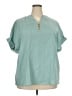 Unbranded Teal Short Sleeve Blouse Size 3XL - photo 1