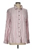 Jachs Girlfriend 100% Rayon Stripes Pink Long Sleeve Button-Down Shirt Size L - photo 1