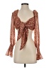 Timing 100% Polyester Brown Long Sleeve Blouse Size S - photo 1