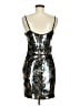 Bebe 100% Polyester Metallic Silver Cocktail Dress Size M - photo 2