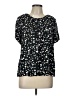 Old Navy 100% Rayon Stars Black Short Sleeve Blouse Size L - photo 1