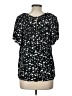 Old Navy 100% Rayon Stars Black Short Sleeve Blouse Size L - photo 2