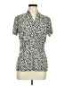 DKNY Animal Print Ivory Short Sleeve Blouse Size M - photo 1