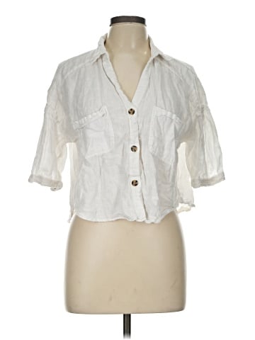Zara 3/4 Sleeve Button-Down Shirt (view 1)