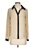 Unbranded 100% Polyester Color Block Ivory Long Sleeve Blouse Size S - photo 1