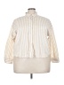 Old Navy 100% Cotton Stripes Ivory 3/4 Sleeve Button-Down Shirt Size XXL - photo 1