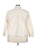 Old Navy 100% Cotton Stripes Ivory 3/4 Sleeve Button-Down Shirt Size XXL - photo 2