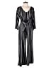 NY Collection Stripes Black Jumpsuit Size L - photo 1