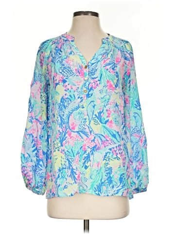 Lilly Pulitzer 3/4 Sleeve Silk Top (view 1)