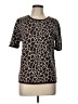 Ann Taylor Factory 100% Cotton Animal Print Brown Pullover Sweater Size L - photo 1