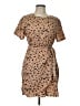 Shein 100% Polyester Animal Print Tan Casual Dress Size L - photo 1