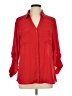 Express Outlet Red 3/4 Sleeve Button-Down Shirt Size L - photo 1