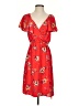 Soprano 100% Polyester Floral Red Casual Dress Size S - photo 1