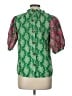THML 100% Cotton Green Short Sleeve Blouse Size L - photo 2