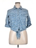Guess Blue 3/4 Sleeve Button-Down Shirt Size XL - photo 1
