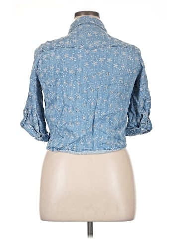 Guess 3/4 Sleeve Button-Down Shirt (view 2)