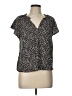 Gap 100% Rayon Black Short Sleeve Blouse Size L - photo 1