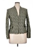 Evan Picone 100% Cotton Chevron-herringbone Green Blazer Size 14 Petite - photo 1