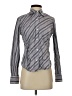 Faconnable Stripes Gray Long Sleeve Blouse Size S - photo 1