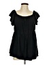 Torrid 100% Rayon Black Short Sleeve Blouse Size Lg Plus (0) - photo 1