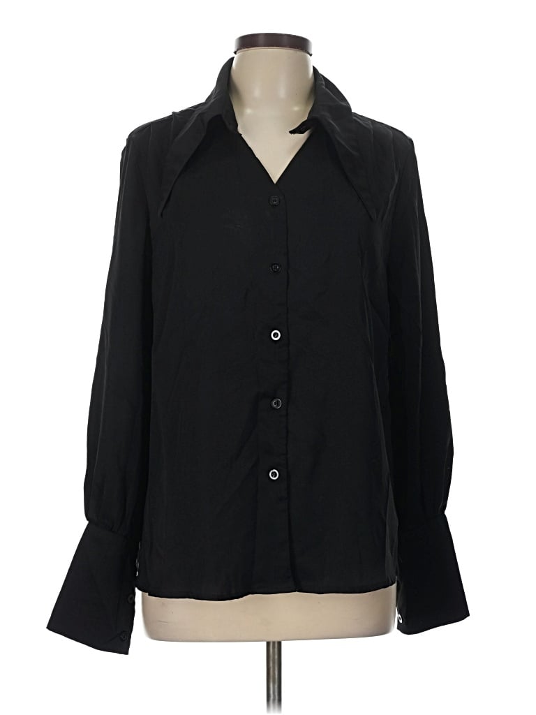 Pre-owned Unbranded Long Sleeve Blouse In Black