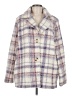 Cotton Bleu 100% Polyester Plaid Ivory Coat Size M - photo 1