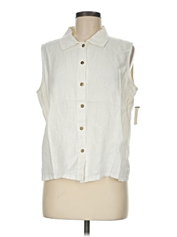 Hot Cotton Sleeveless Button-Down Shirt (view 1)