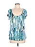 AB Studio Teal Short Sleeve Blouse Size M - photo 1