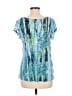 AB Studio Teal Short Sleeve Blouse Size M - photo 2