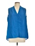 Rose + Olive 100% Polyester Blue Sleeveless Blouse Size L - photo 1