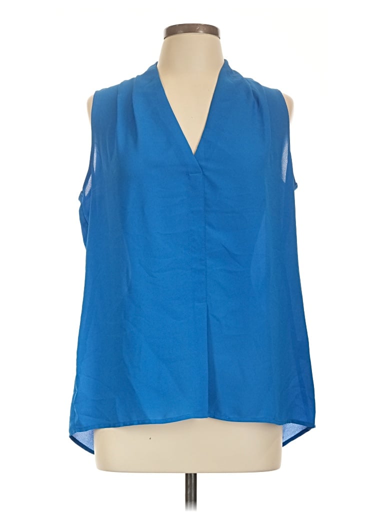 Pre-owned Rose + Olive Sleeveless Blouse In Blue