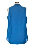 Rose + Olive 100% Polyester Blue Sleeveless Blouse Size L - photo 2