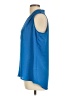Rose + Olive 100% Polyester Blue Sleeveless Blouse Size L - photo 5