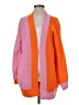 Unbranded 100% Acrylic Color Block Orange Cardigan Size S - photo 1