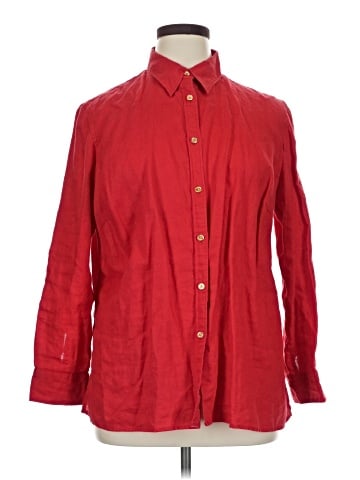 Chaps 3/4 Sleeve Button-Down Shirt (view 1)