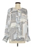 Ann Taylor 100% Polyester Silver Long Sleeve Blouse Size M - photo 1