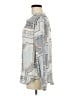 Ann Taylor 100% Polyester Silver Long Sleeve Blouse Size M - photo 5