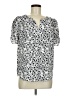Maison d' Amelie White Short Sleeve Blouse Size M - photo 1