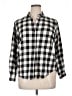 Zara Basic Checkered-gingham Black 3/4 Sleeve Button-Down Shirt Size XL - photo 1
