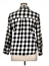 Zara Basic Checkered-gingham Black 3/4 Sleeve Button-Down Shirt Size XL - photo 2