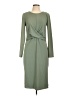 Nine West Solid Green Casual Dress Size L - photo 1