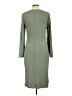 Nine West Solid Green Casual Dress Size L - photo 2