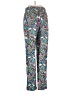 J.Crew Collection 100% Silk Print Silver Teal Active Pants Size 2 - photo 2