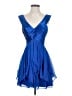 BCBGMAXAZRIA 100% Silk Blue Cocktail Dress Size 4 - photo 1